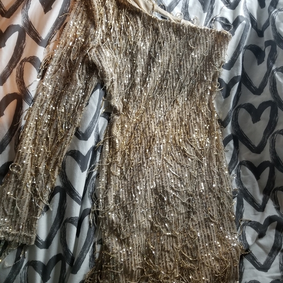 sequin mini dress ;NUDE - Picture 6 of 7